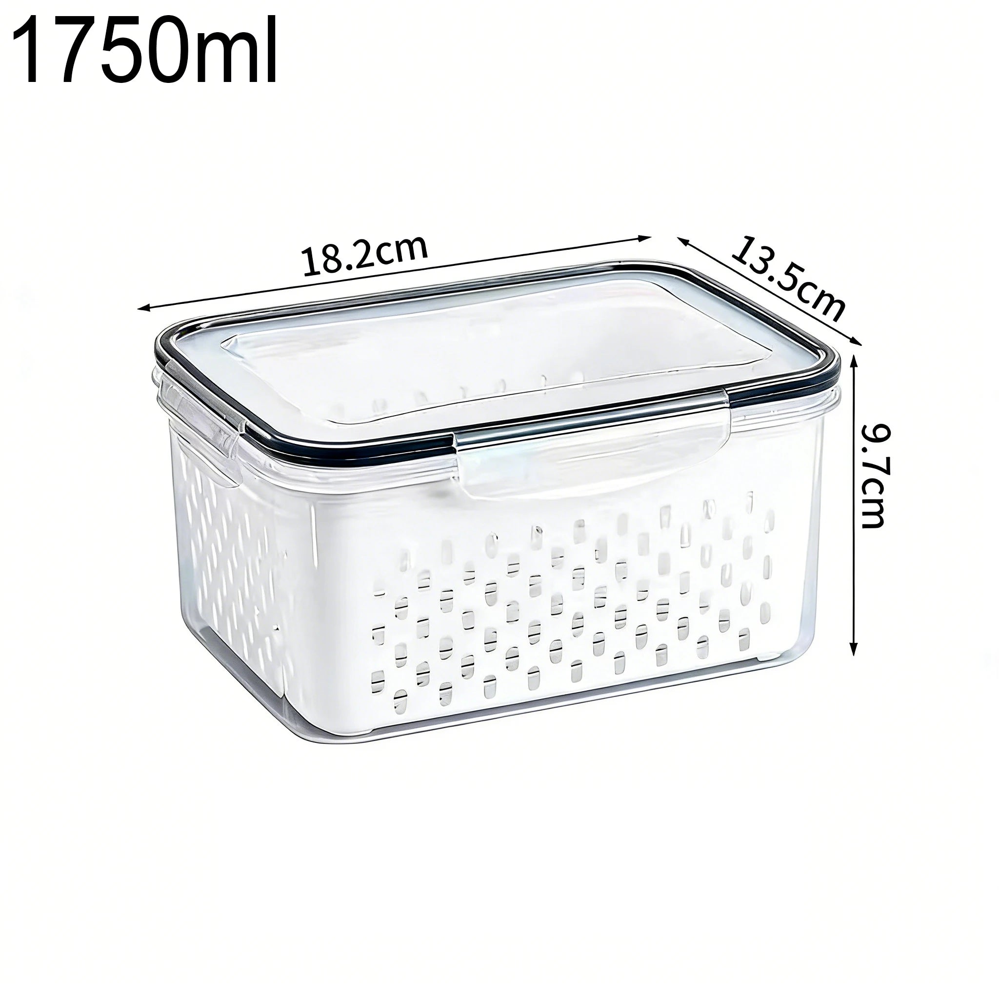 Clear Fresh-Keeper Box – Drain Basket for Veggies & Fruits!