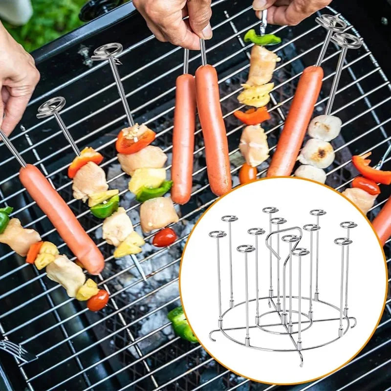 3-in-1 Air Fryer Grill – Vertical Kebab & BBQ, Oil-Free Cooking!