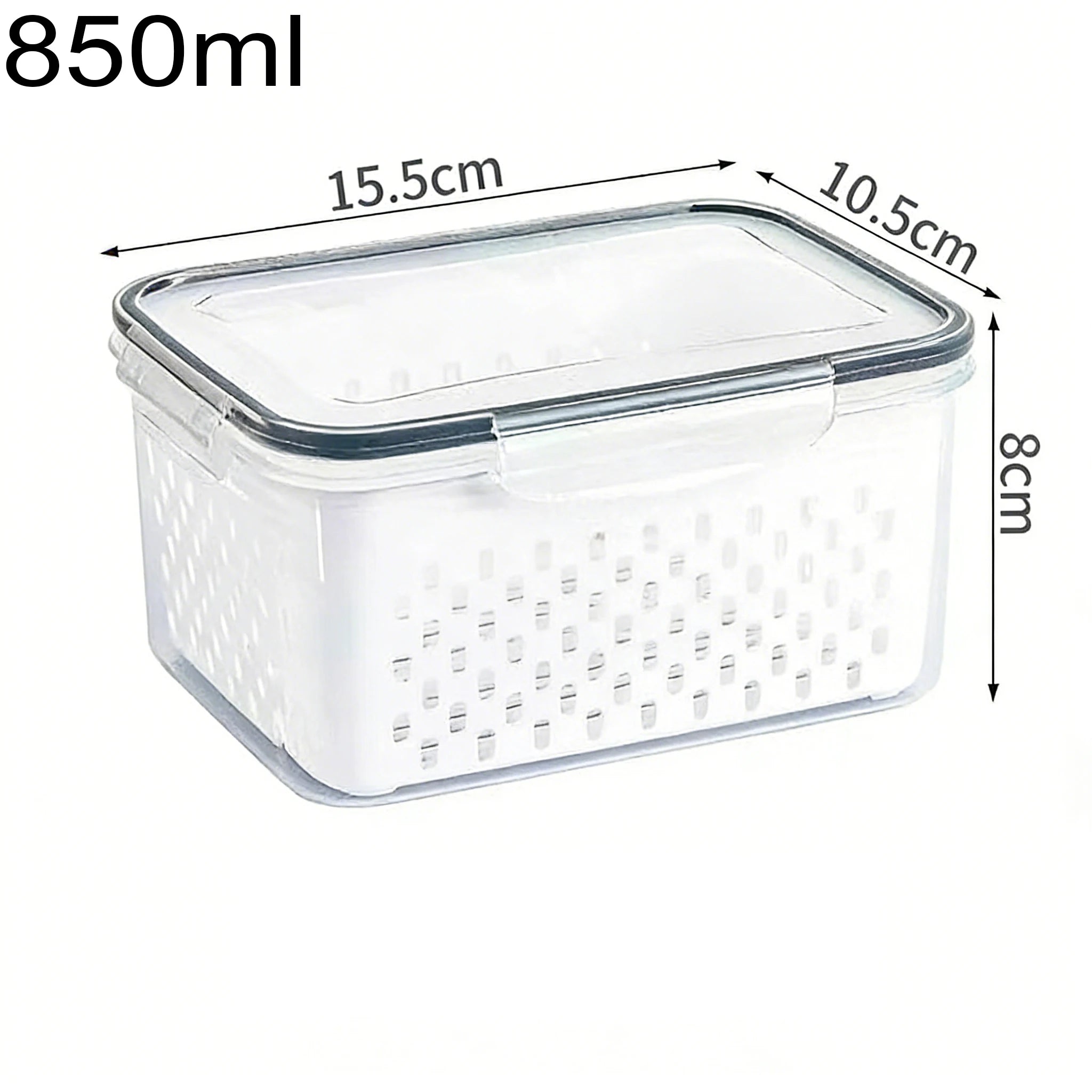 Clear Fresh-Keeper Box – Drain Basket for Veggies & Fruits!