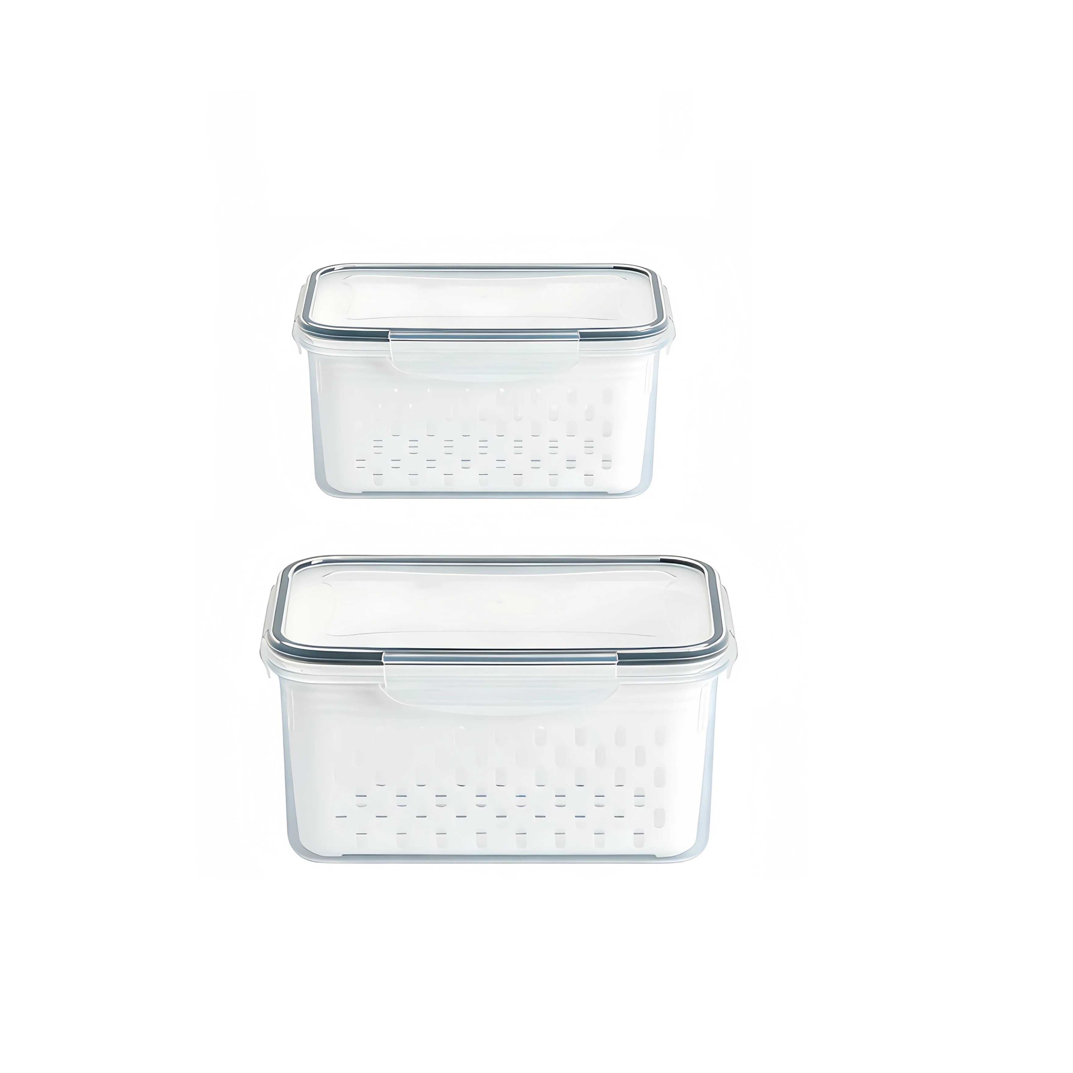 Clear Fresh-Keeper Box – Drain Basket for Veggies & Fruits!