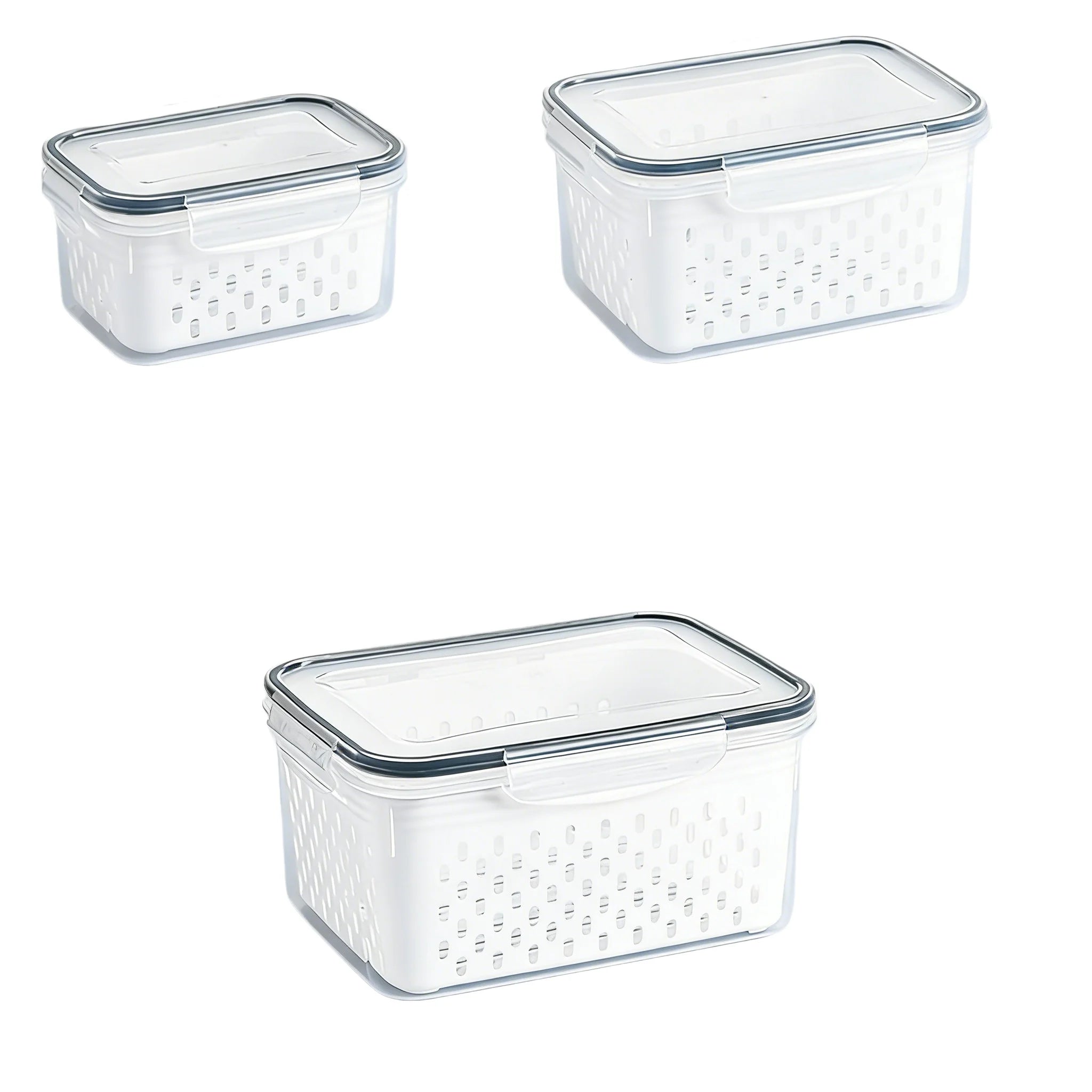 Clear Fresh-Keeper Box – Drain Basket for Veggies & Fruits!