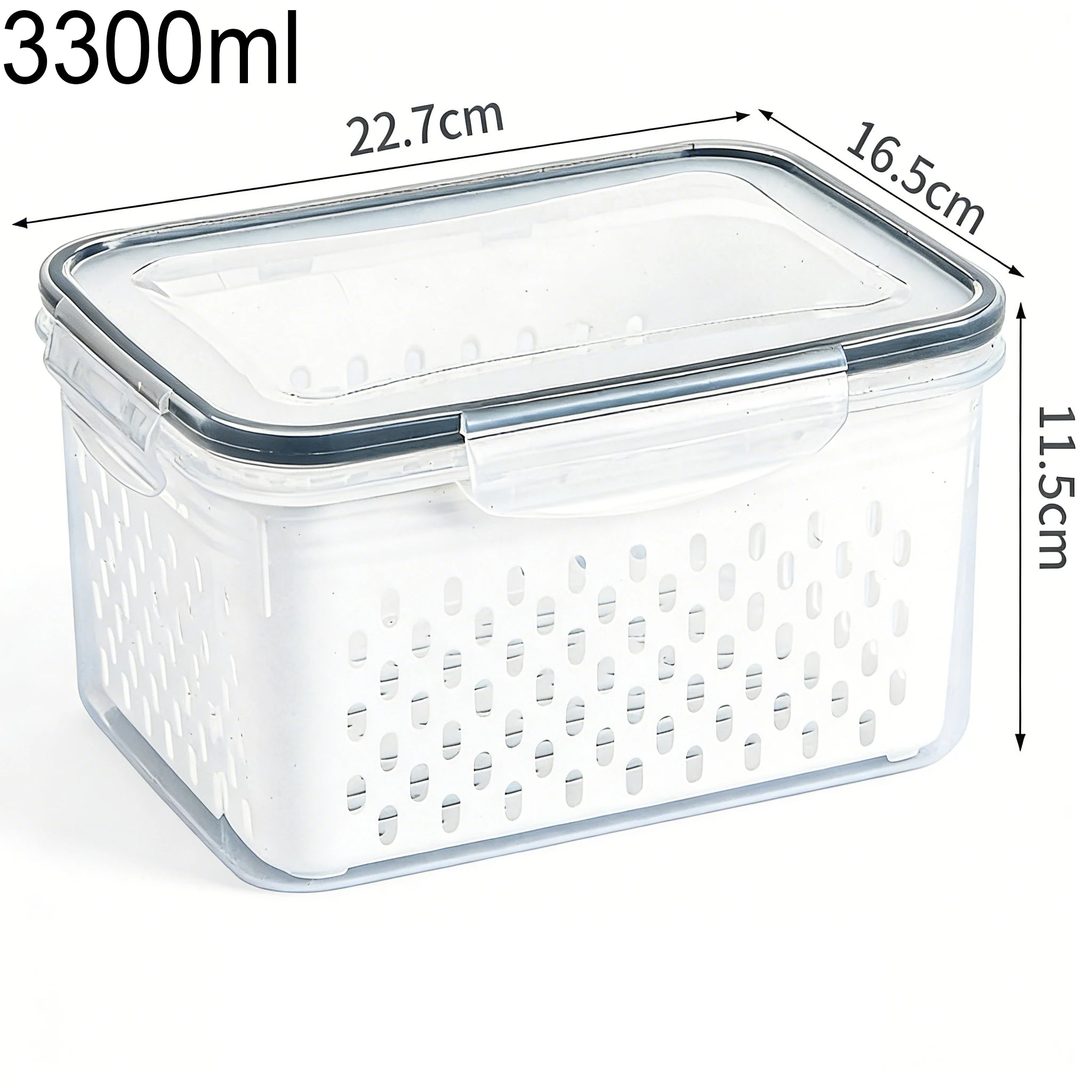 Clear Fresh-Keeper Box – Drain Basket for Veggies & Fruits!