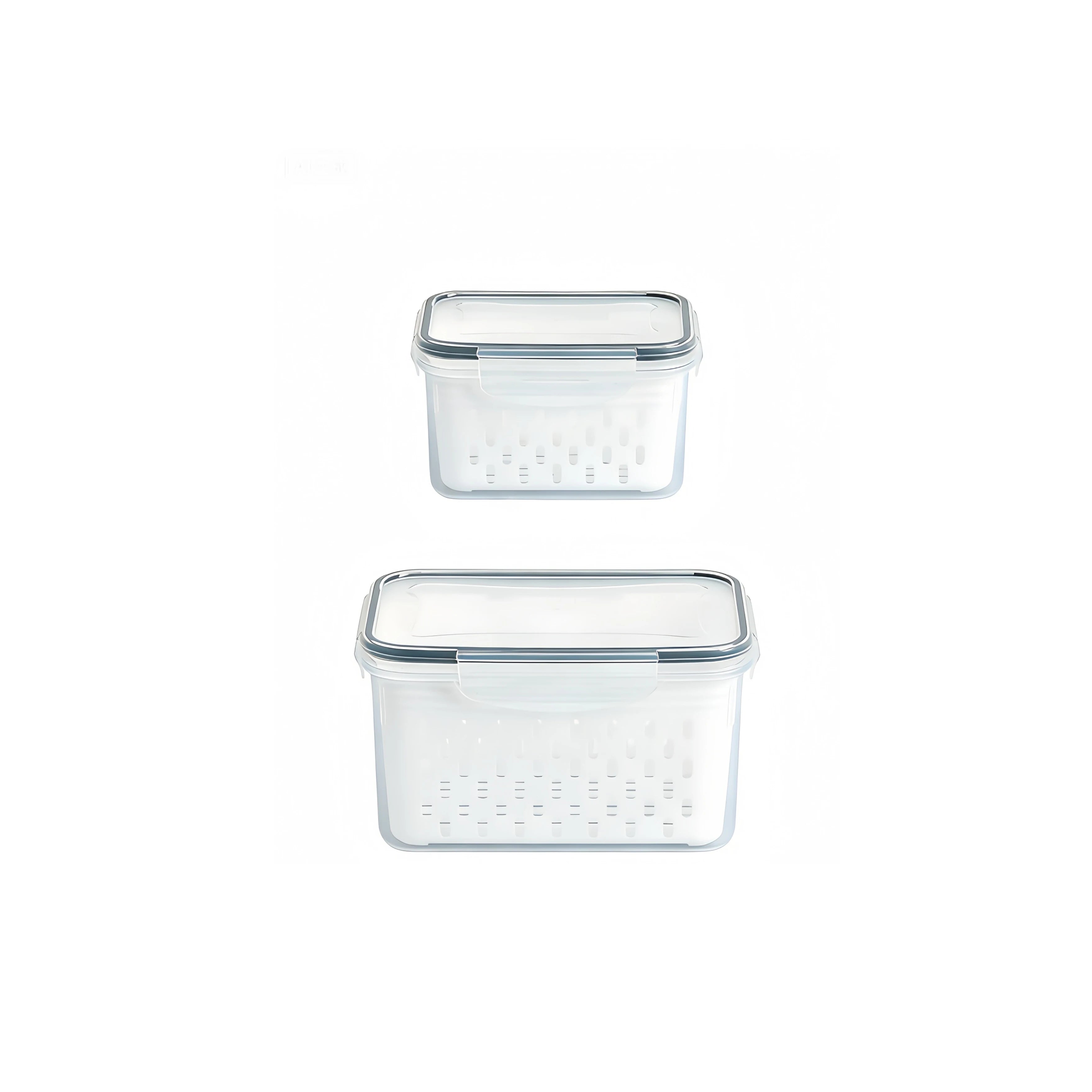 Clear Fresh-Keeper Box – Drain Basket for Veggies & Fruits!